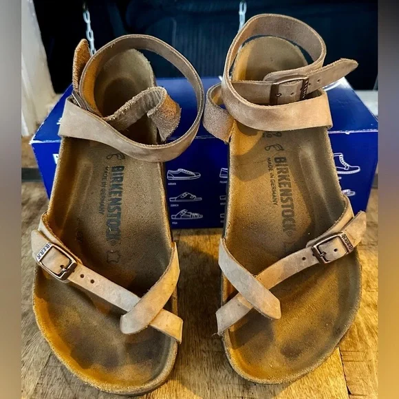 Birkenstock Yara Tobacco Brown Suede Sandals | Retired Style | Women’s 8 - Picture 2 of 5